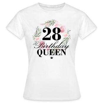 28th birthday Birthday Queen 28 years - Women's T-Shirt - white - Front - AI Model Female 172 dark (172cm)