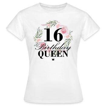 16th birthday Birthday Queen 16 years - Women's T-Shirt - white - Front - AI Model Female 172 dark (172cm)