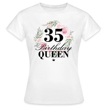 35th birthday Birthday Queen 35 years - Women's T-Shirt - white - Front - AI Model Female 172 dark (172cm)