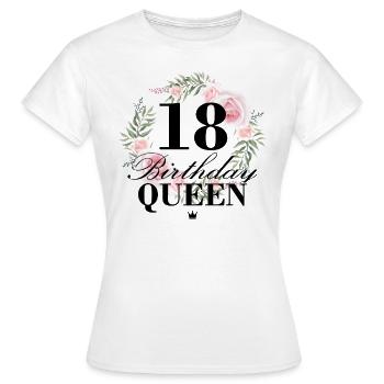 18th birthday Birthday Queen 18 years - Women's T-Shirt - white - Front - AI Model Female 172 dark (172cm)