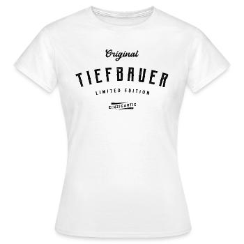 Tiefbauer Limited Edition Lustiges Tiefbau - Frauen T-Shirt - Weiß - Vorne - AI Model Female 172 dark (172cm)