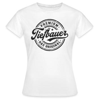Tiefbauer Original Vintage Tiefbau - Frauen T-Shirt - Weiß - Vorne - AI Model Female 172 dark (172cm)
