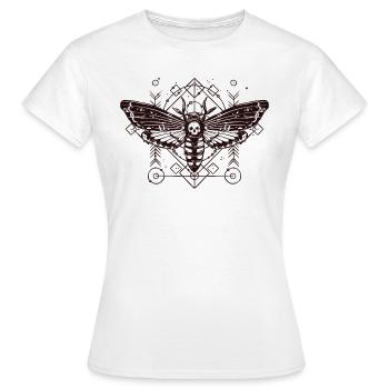 Motte Skull Schaedel Insekt Tattoo Schmetterling B - Frauen T-Shirt - Weiß - Vorne - AI Model Female 172 dark (172cm)