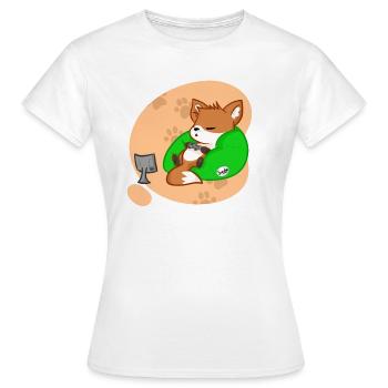 Fox gaming pillow sleeping - Women's T-Shirt - white - Front - AI Model Female 172 dark (172cm)