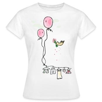 Corde à linge - T-shirt Femme - blanc - Devant - AI Model Female 172 dark (172cm)