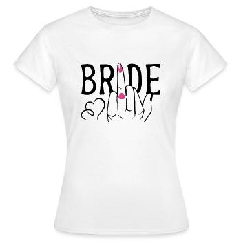 Polterabend Braut Party Kostüm BRIDE Brautjungfer - Frauen T-Shirt - Weiß - Vorne - AI Model Female 172 dark (172cm)