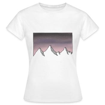 Montagnes ciel étoilé - T-shirt Femme - blanc - Devant - AI Model Female 172 dark (172cm)