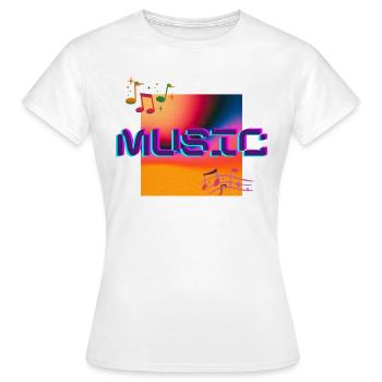 Music Logo (Positive Design) - Women's T-Shirt - white - Front - AI Model Female 172 dark (172cm)
