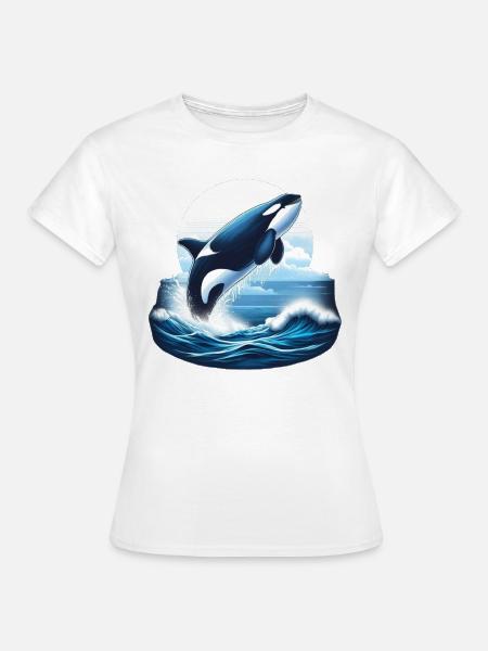 Blauer Orca - Frauen T-Shirt - Weiß