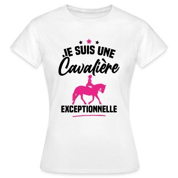 Je suis une cavalière exceptionnelle - T-shirt Femme - blanc - Devant - AI Model Female 172 dark (172cm)