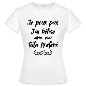 Ich kann nicht, ich habe Dummheit mit meiner Lieblingstata - Frauen T-Shirt - Weiß - Vorne - AI Model Female 172 dark (172cm)