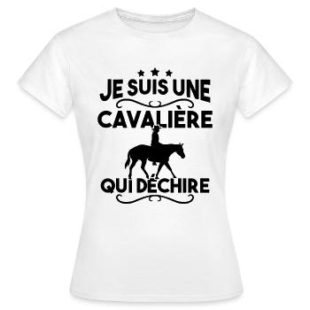 Je suis une cavalière qui déchire - T-shirt Femme - blanc - Devant - AI Model Female 172 dark (172cm)