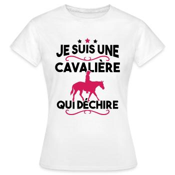Je suis une cavalière qui déchire - T-shirt Femme - blanc - Devant - AI Model Female 172 dark (172cm)