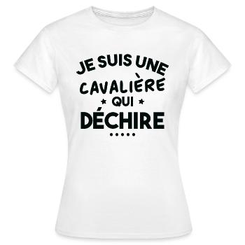 Je suis Une cavalière Qui déchire - T-shirt Femme - blanc - Devant - AI Model Female 172 dark (172cm)