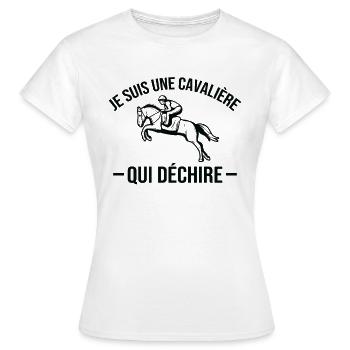 Je suis Une cavalière Qui déchire - T-shirt Femme - blanc - Devant - AI Model Female 172 dark (172cm)