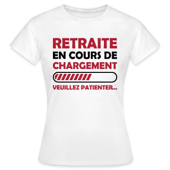 Retraite en cours de chargement - T-shirt Femme - blanc - Devant - AI Model Female 172 dark (172cm)