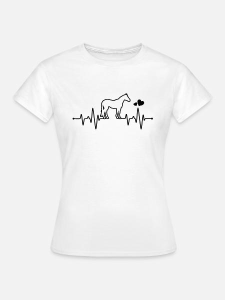 Herzschlag Pferde - Frauen T-Shirt - Weiß