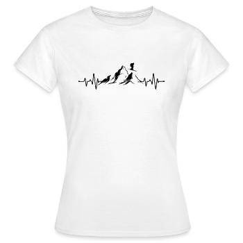 Ski Herzschlag - Frauen T-Shirt - Weiß - Vorne - AI Model Female 172 dark (172cm)