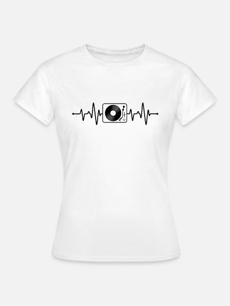 DJ Techno Herzschlag - Frauen T-Shirt - Weiß
