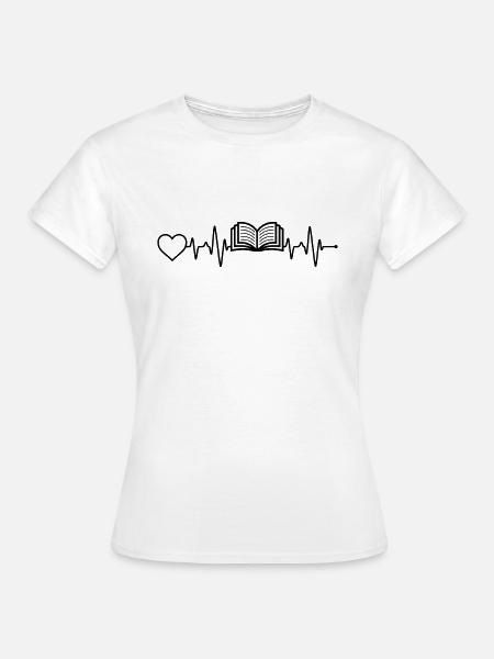Buch Herzschlag - Frauen T-Shirt - Weiß