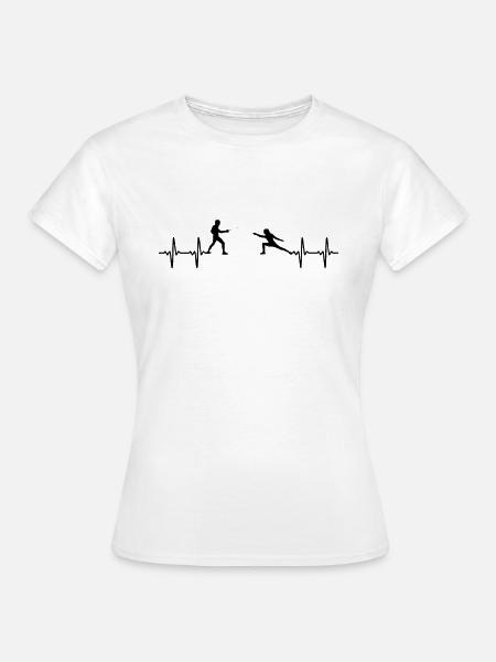 Herzschlag-Fechter - Frauen T-Shirt - Weiß