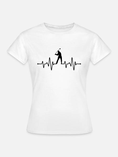 Golf-Herzschlag - Frauen T-Shirt - Weiß