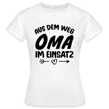 Aus dem weg Oma im einsatz - Frauen T-Shirt - Weiß - Vorne - AI Model Female 172 dark (172cm)