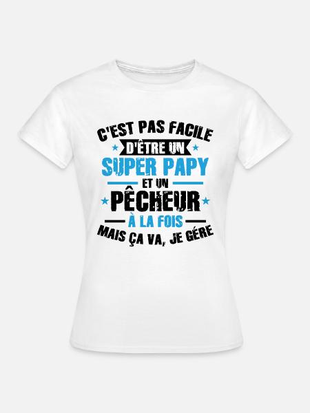 Super Opa und Fischer - Frauen T-Shirt - Weiß