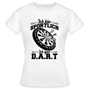 Ich bin sportlich Ich Spiel Darts - Frauen T-Shirt - Weiß - Vorne - AI Model Female 172 dark (172cm)