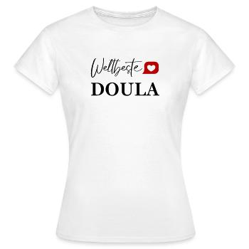 WELTBESTE DOULA - Frauen T-Shirt - Weiß - Vorne - AI Model Female 172 dark (172cm)