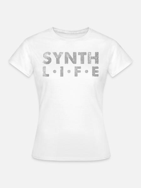 Synth Life Halftone Remix - Frauen T-Shirt - Weiß