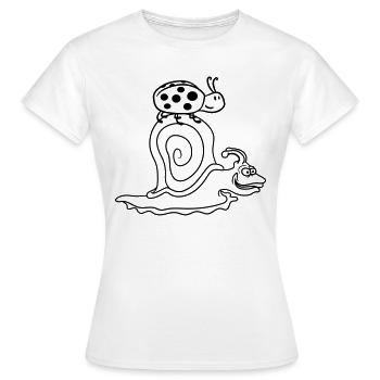 reiten transport marienkaefer punkte schnecke schl - Frauen T-Shirt - Weiß - Vorne - AI Model Female 172 dark (172cm)