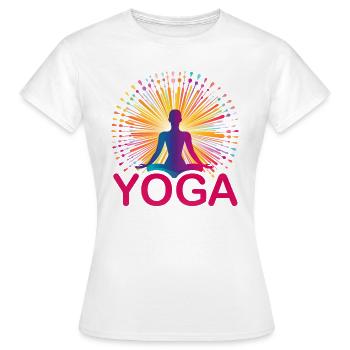 Yoga Sport - Fühle die Energie - Frauen T-Shirt - Weiß - Vorne - AI Model Female 172 dark (172cm)