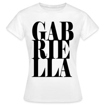 Gabriella Surname First name Modern font Word Art - Women's T-Shirt - white - Front - AI Model Female 172 dark (172cm)