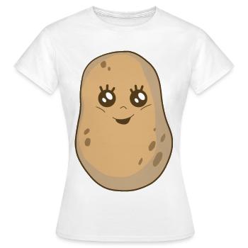 Kartoffel Gemüse Kawai Kartoffeln Speise - Frauen T-Shirt - Weiß - Vorne - AI Model Female 172 dark (172cm)