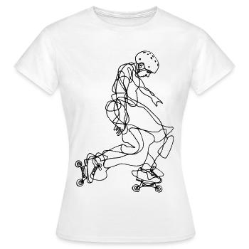 Roller Skater Drawing - Women's T-Shirt - white - Front - AI Model Female 172 dark (172cm)