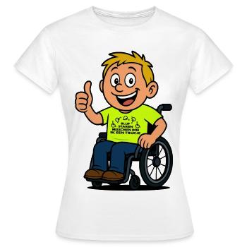 Starr weiter und ich mache einen Rollstuhltrick # - Frauen T-Shirt - Weiß - Vorne - AI Model Female 172 dark (172cm)