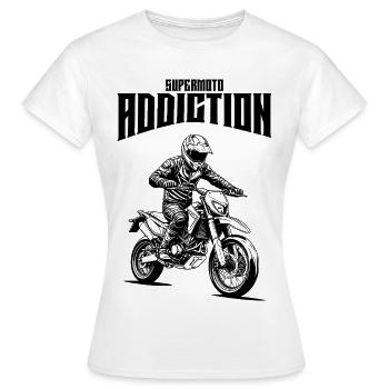 Conception de l’addiction au supermotard - T-shirt Femme - blanc - Devant - AI Model Female 172 dark (172cm)