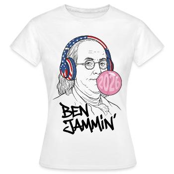 Ben Jammin 2026 - Women's T-Shirt - white - Front - AI Model Female 172 dark (172cm)