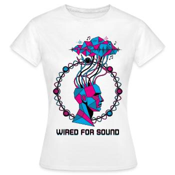 Câblé pour Sound Cyber Head - T-shirt Femme - blanc - Devant - AI Model Female 172 dark (172cm)