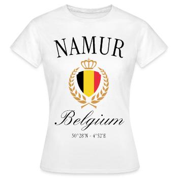 Namur Belgien Wappen Krone – Reise Souvenir - Frauen T-Shirt - Weiß - Vorne - AI Model Female 172 dark (172cm)