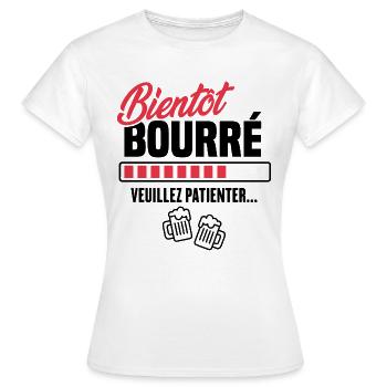 Bientôt bourré veuillez patienter - T-shirt Femme - blanc - Devant - AI Model Female 172 dark (172cm)