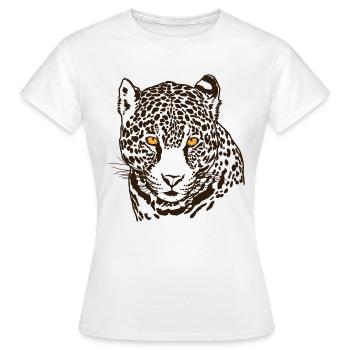Jaguar Face Graphique Cool Big Cat Wild Animal Lover - T-shirt Femme - blanc - Devant - AI Model Female 172 dark (172cm)