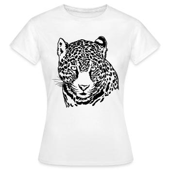 Jaguar Face Graphique Cool Big Cat Wild Animal Lover - T-shirt Femme - blanc - Devant - AI Model Female 172 dark (172cm)