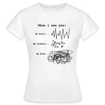 Liebe - Frauen T-Shirt - Weiß - Vorne - AI Model Female 172 dark (172cm)