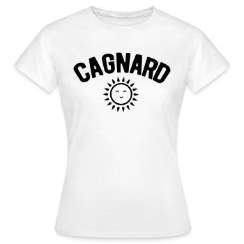 Cagnard soleil canicule chaleur - T-shirt Femme - blanc - Devant - AI Model Female 172 dark (172cm)