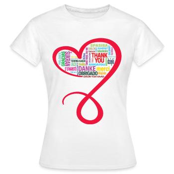 MERCI, MERCI, GRAZIE, personnalisable - T-shirt Femme - blanc - Devant - AI Model Female 172 dark (172cm)