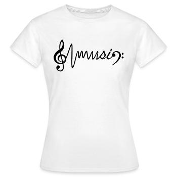 treble clef - music - bass clef - Life - Women's T-Shirt - white - Front - AI Model Female 172 dark (172cm)