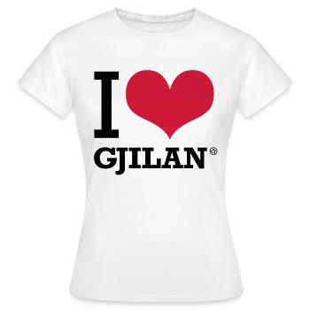 I LOVE GJILAN - Frauen T-Shirt - Weiß - Vorne - AI Model Female 172 dark (172cm)