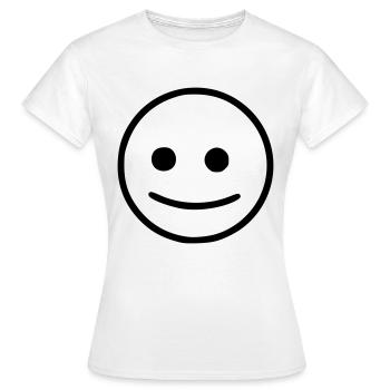 Emoji Skizze neutral schwarz - Frauen T-Shirt - Weiß - Vorne - AI Model Female 172 dark (172cm)